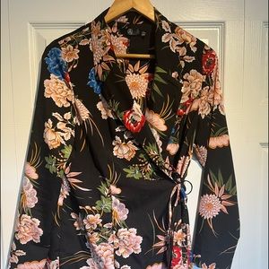Flower kimono-style top